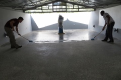 Sealing the floor of the observatory