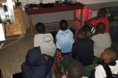 Ailanga class wathing episode 6 of the COSMOS series with Neil deGrasse Tyson