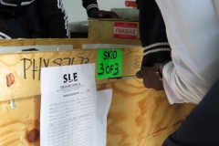 Unpackling the shipping crates