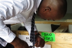 Unpackling the shipping crates