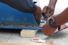 Painting the pedestal