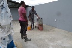 Preparing the flloor of the observatory for sealant