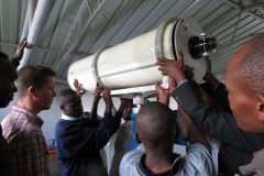 First placement of the telescope on its mount